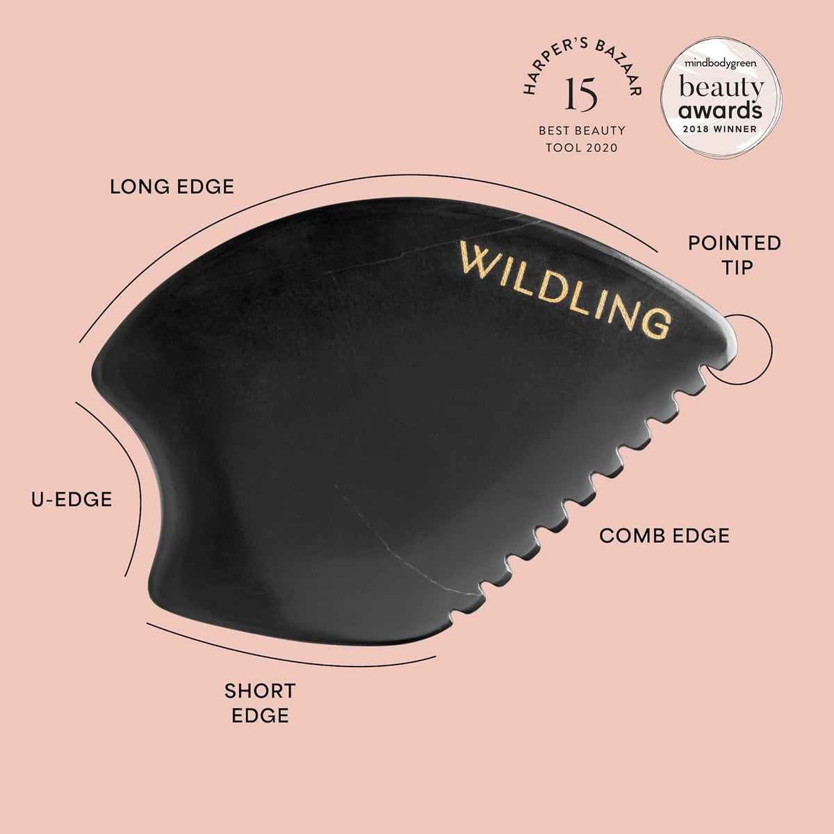 WILDLING Empress Stone Gua Sha Facial Stone I Facial Massage Stone to Lift, Plump, Tone + Sculpt I