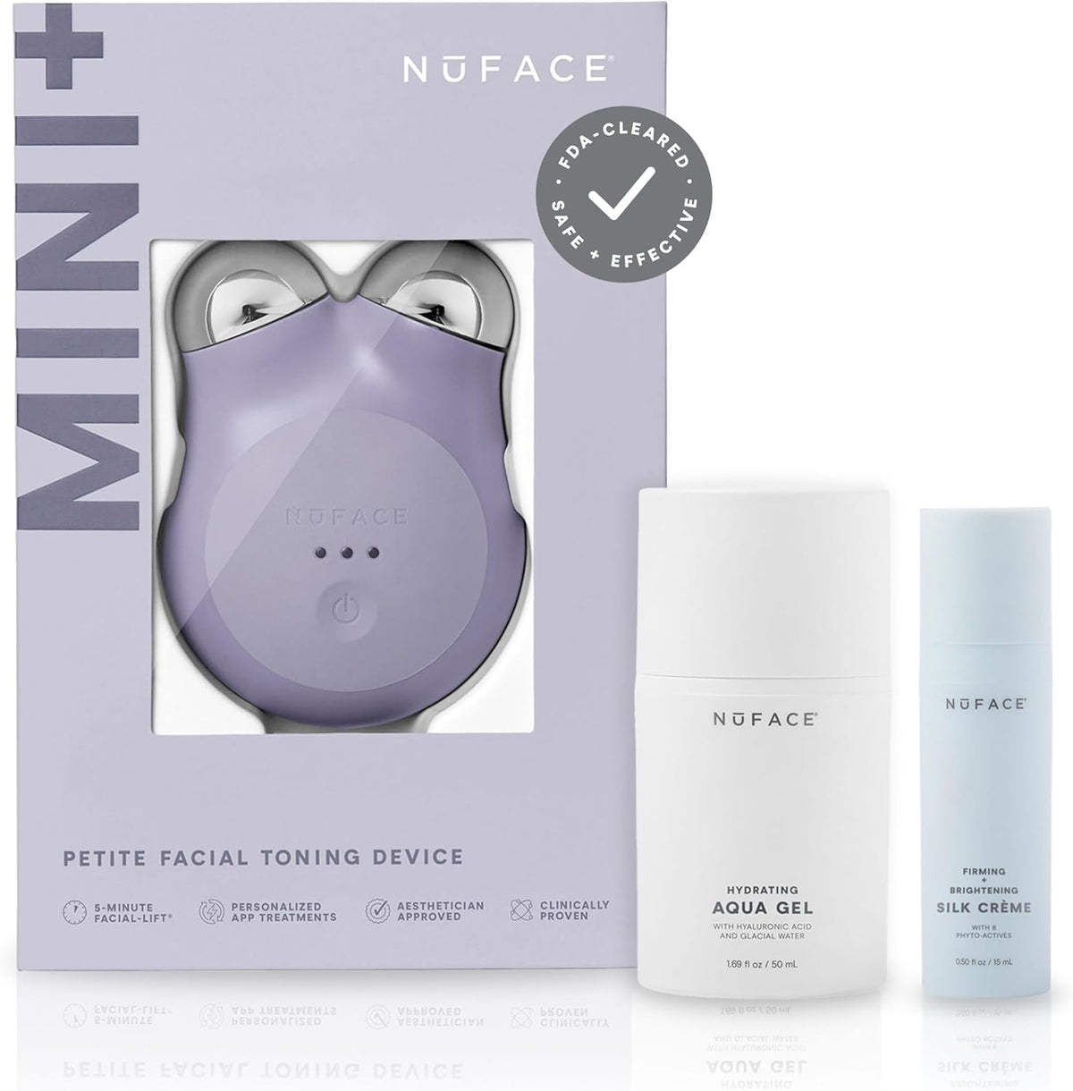 NuFACE MINI+ Microcurrent Facial Device Kit - FDA Cleared Face Sculpting & Skin Tightening Device