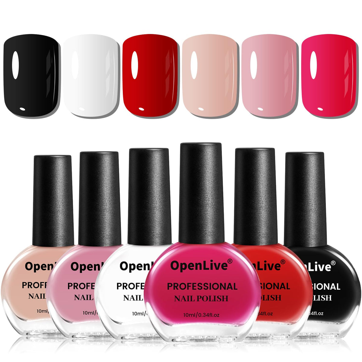 10ml Nude Pink Nail Polish Set 6 Colors Brown Red Purple All Seasons Neutral Color Quick Dry Nail