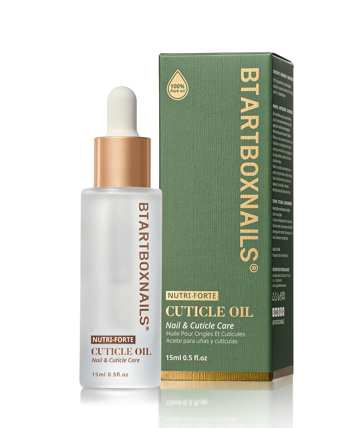 BTARTBOXNAILS Nutri-Forte Cuticle Oil - Pure Oil Formula with Olive Oil, Vitamin E, Squalane, Deep