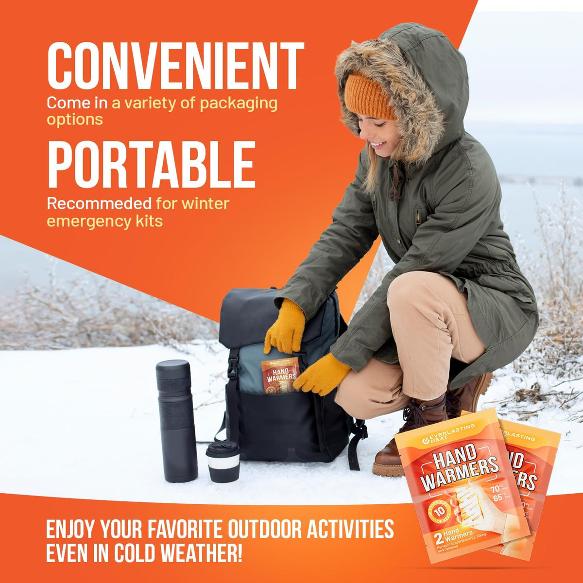 Hand Warmers 40 Pairs (80 Warmers) - Up to 10 Hours of Long Lasting Warmth and Hot Hands - Easy Air