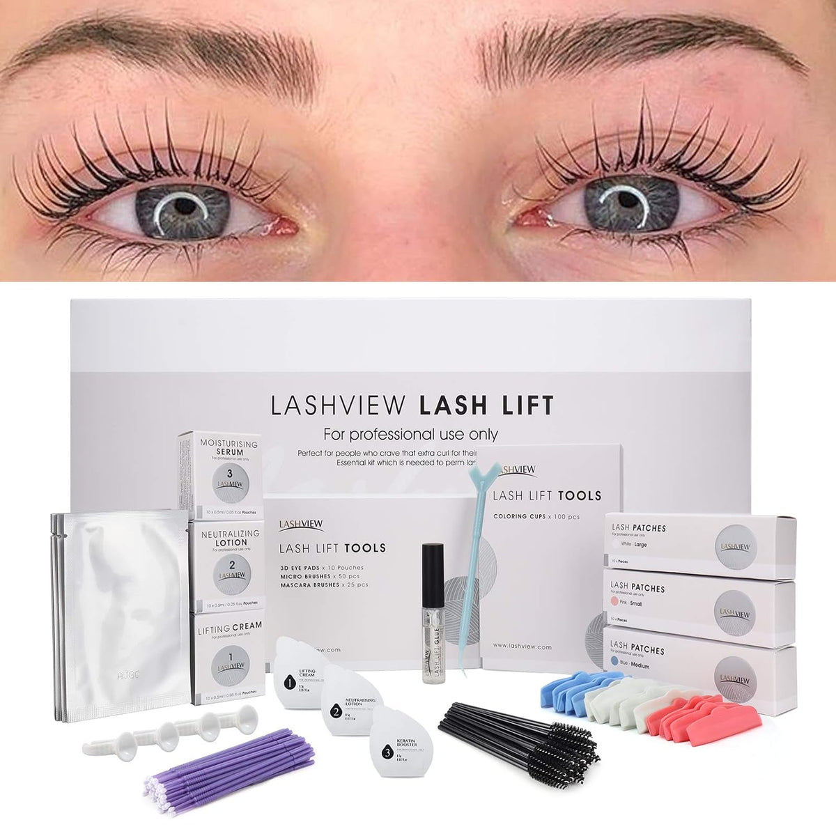 LASHVIEW Lash Lift Kit,Lash Lift,Professional Eyelash Perm Kit,Liquid Set,Semi-Permanent,Curling