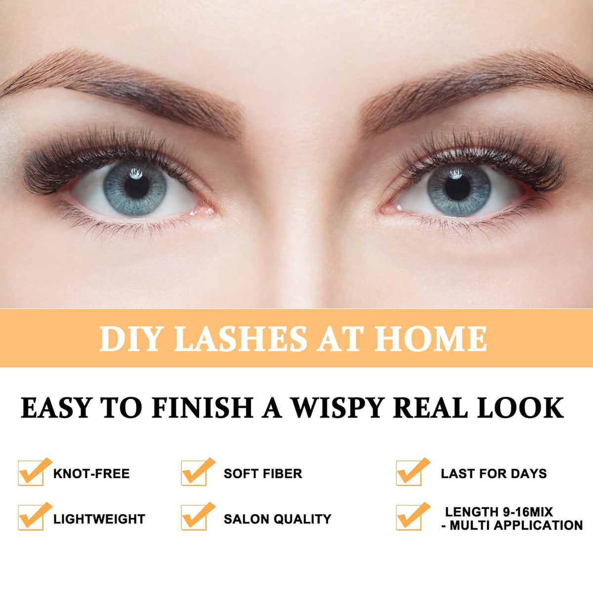 B&Qaugen Lash Clusters 50D-D-14mm Individual Lashes 280 Clusters False Eyelash 30D 40D 50D Lash
