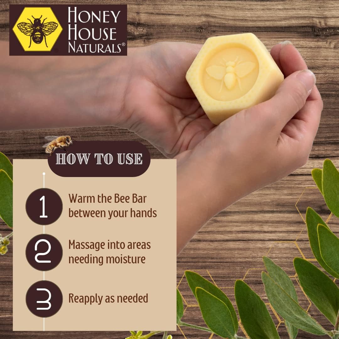 Honey House Naturals Bee Bar Duo – Vanilla - Small .6 Ounce and Large 2 Ounce– All Natural Ultra