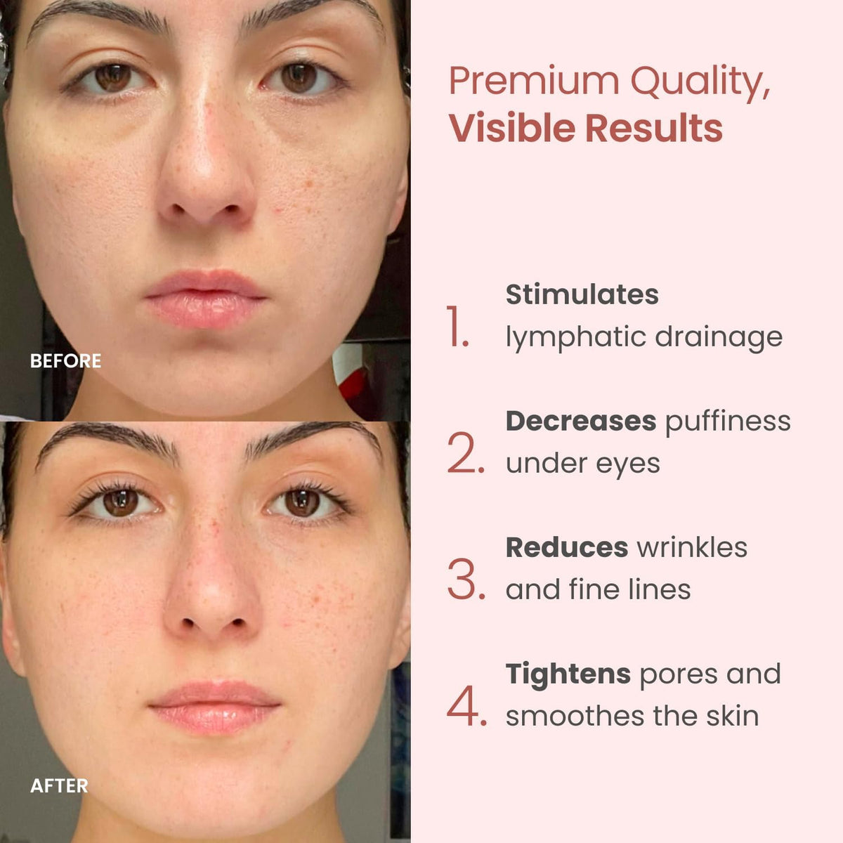 PLANTIFIQUE Face Roller and Gua Sha Rose Quartz Certified | Gifts | Guasha Tool for Face | Jawline