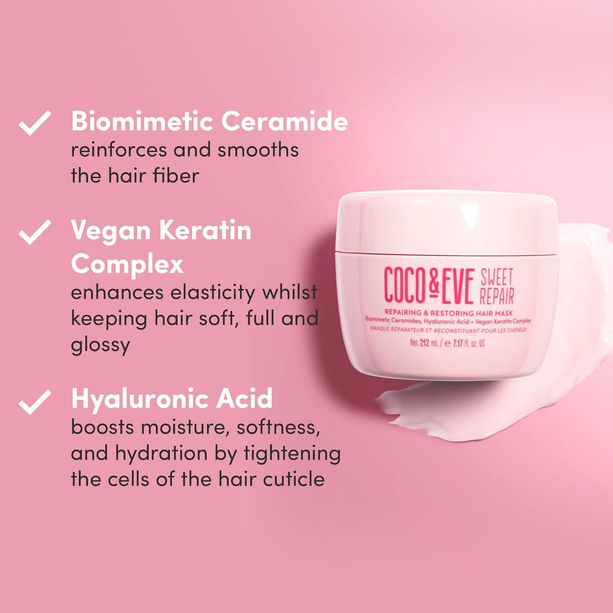 Coco & Eve Sweet Repair Repairing and Restoring Hair Mask. 85% stronger hair, reduce hair damage by