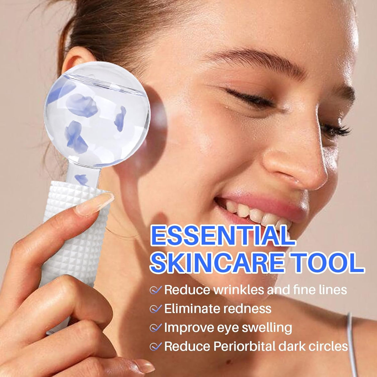 Ice Globes & Ice Roller for Face and Eyes - Facial Massage Tools for Skin Care, Reduce Wrinkles &