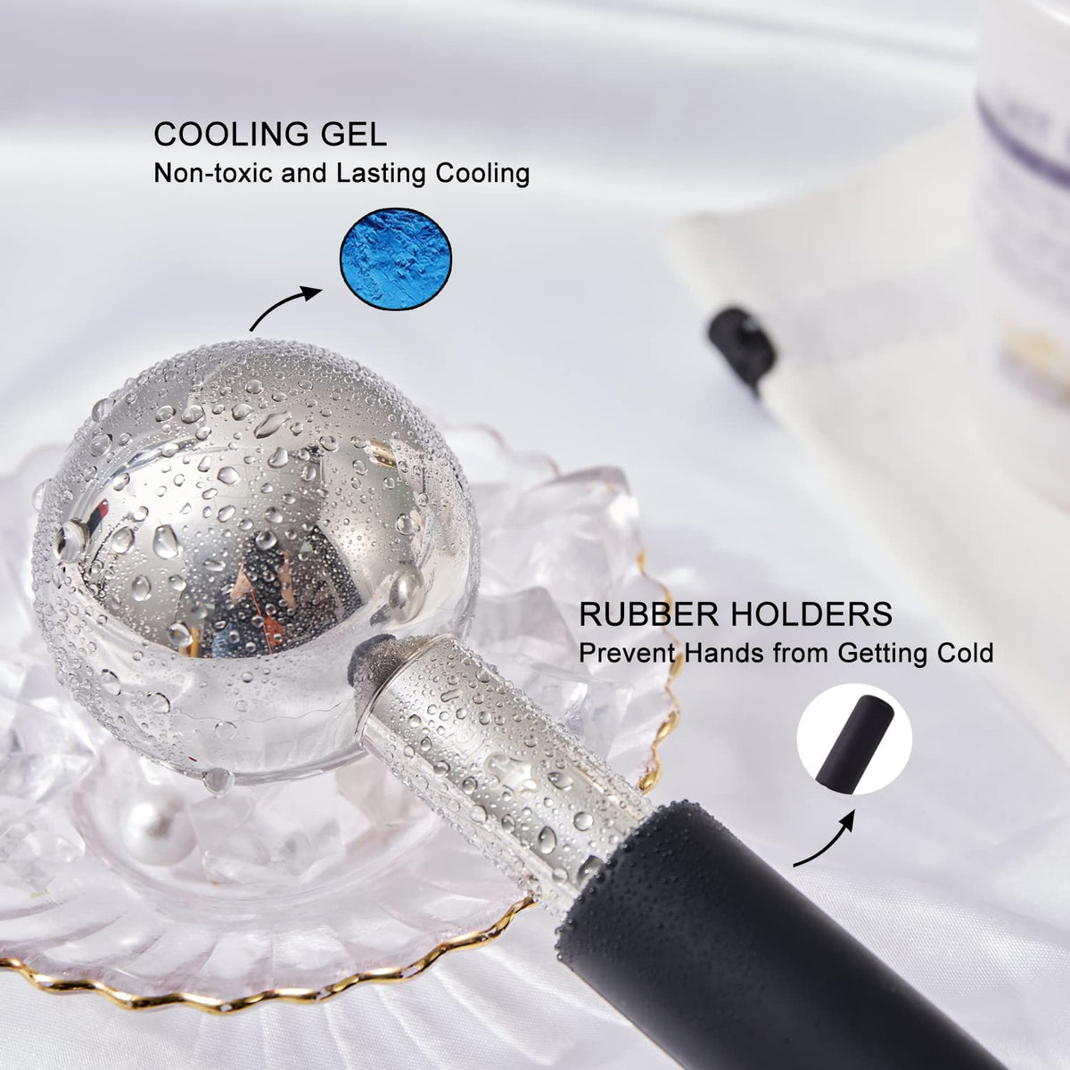 Ice Globes for Face & Eyes, Unbreakable Stainless Steel Cryo Sticks for Beauty Routines, Facials