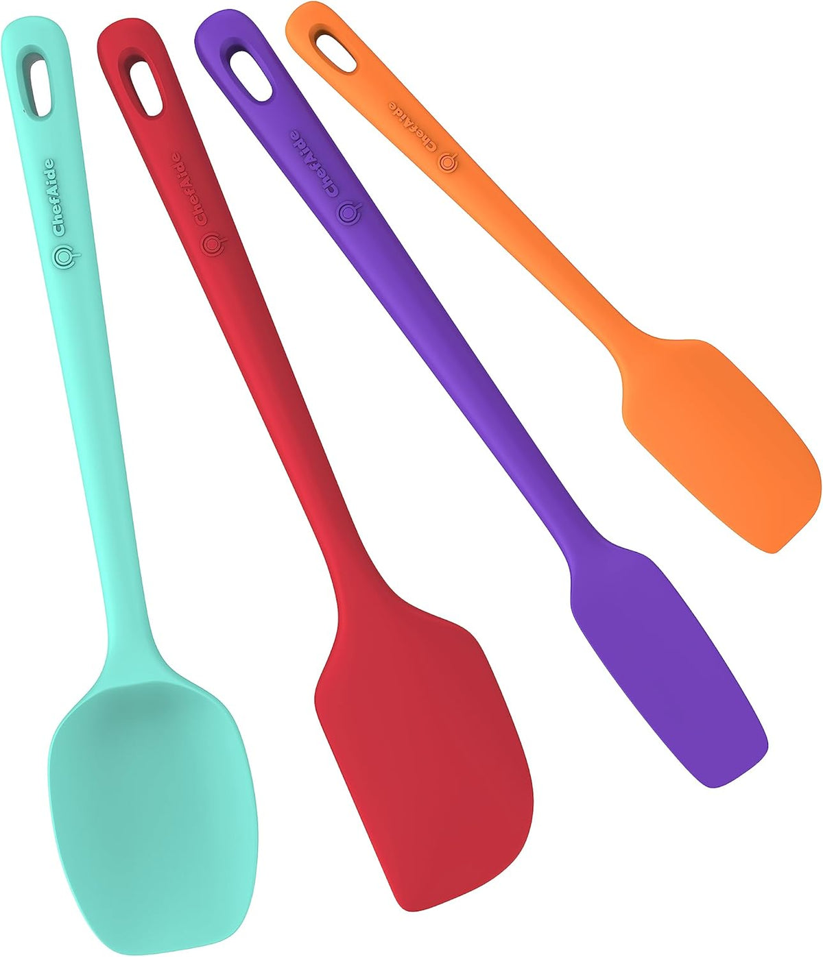 4 Pieces Silicone Spatula Set, Food Grade Rubber Spatula, Upgrade Strong Handle with Ergonomic