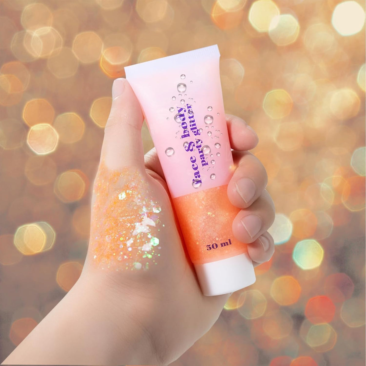 DAGEDA Body Glitter Gel, Face Glitters Body Gel Sequins Shimmer Liquid Eyeshadow, Chunky Glitter