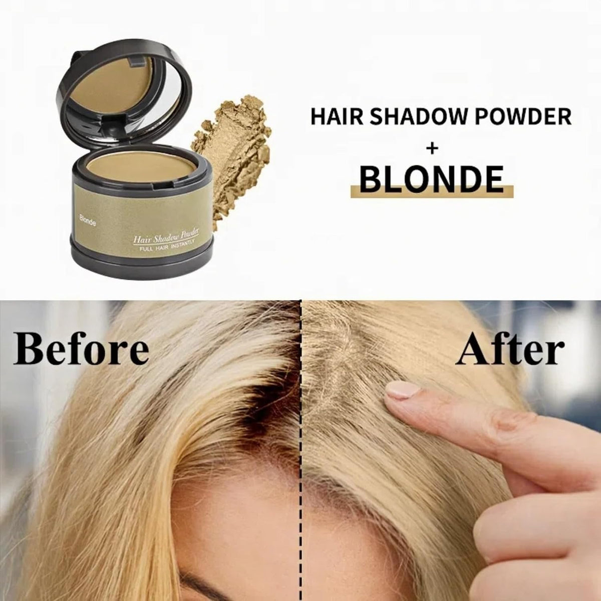 Hairline Powder (Blonde) - Instantly Conceal Gray Roots, Thin Hair Touch-Up, Hair Color Shadow