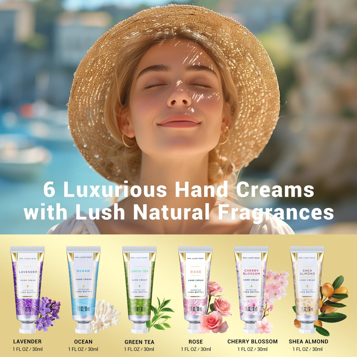 spa luxetique Hand Cream Set Gifts for Women Travel Size Hand Lotion for Dry Skin Care Scented Hand