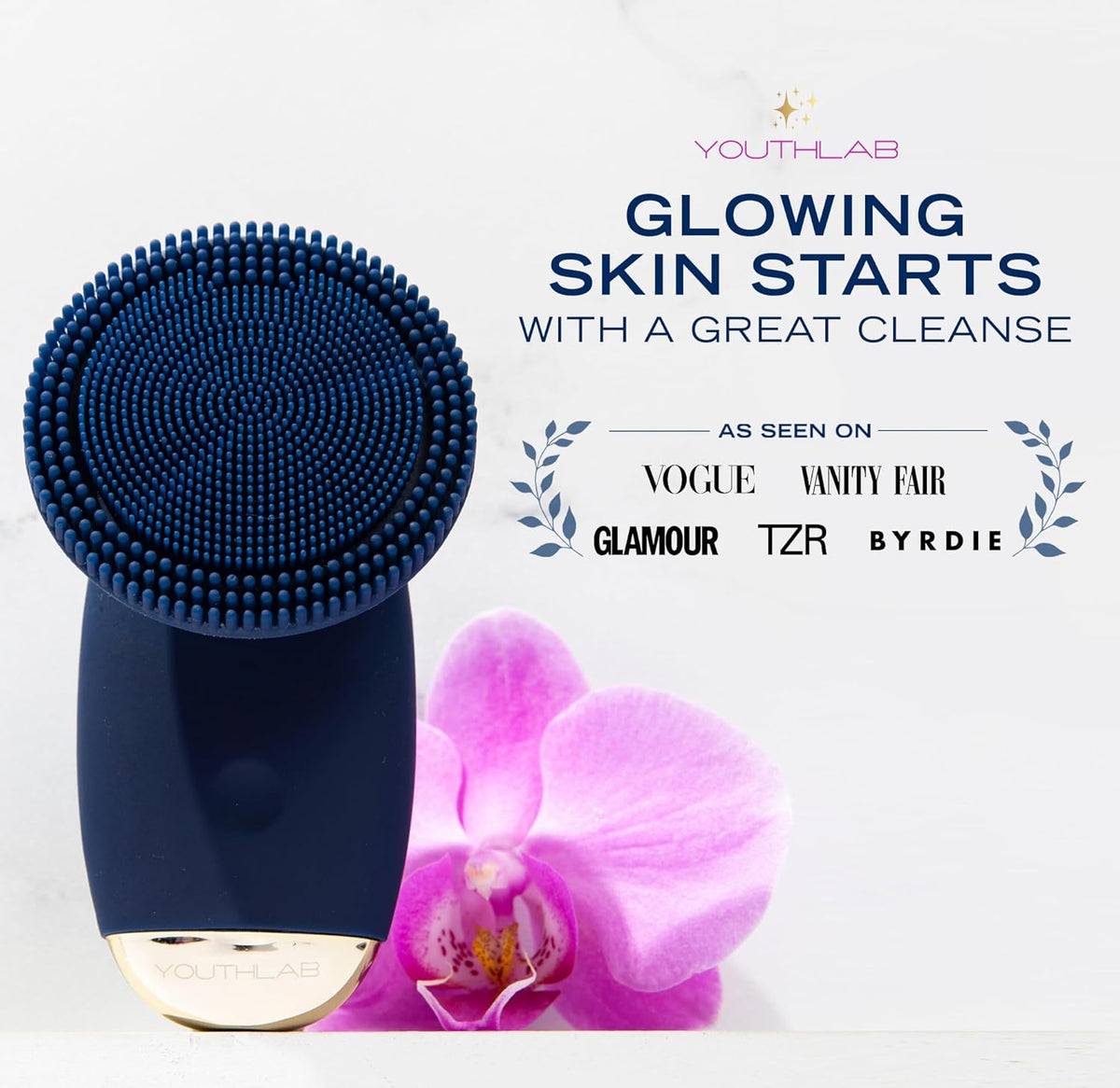 SoniGlow Silicone Facial Cleansing Brush – Electric Vibrating Skincare Scrubber Tool for Deep Pore