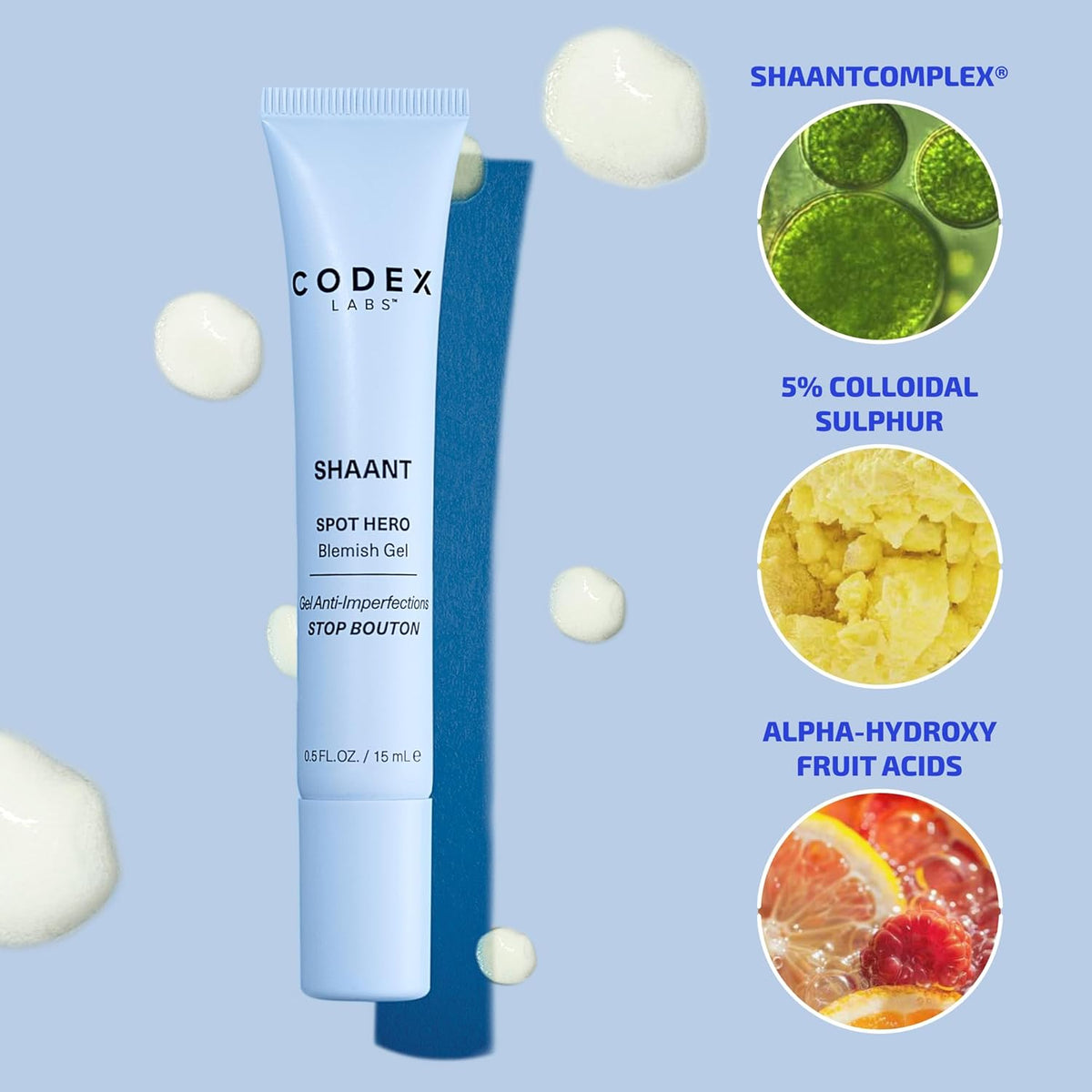 Codex Labs Shaant Spot Hero – Sulfur & Green Tea Gel for Blemish-Prone Skin | Fast-Drying Formula