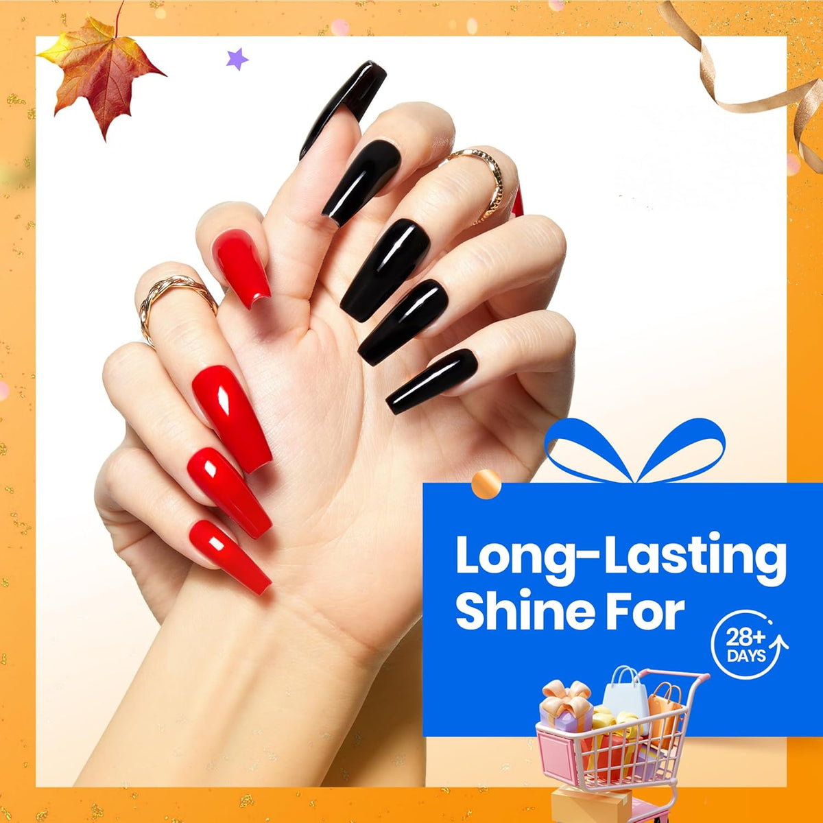beetles Gel Polish 2Pcs 15ml No Wipe Top Coat Gel Nail Polish High Gloss Shiny Long-Lasting Clear