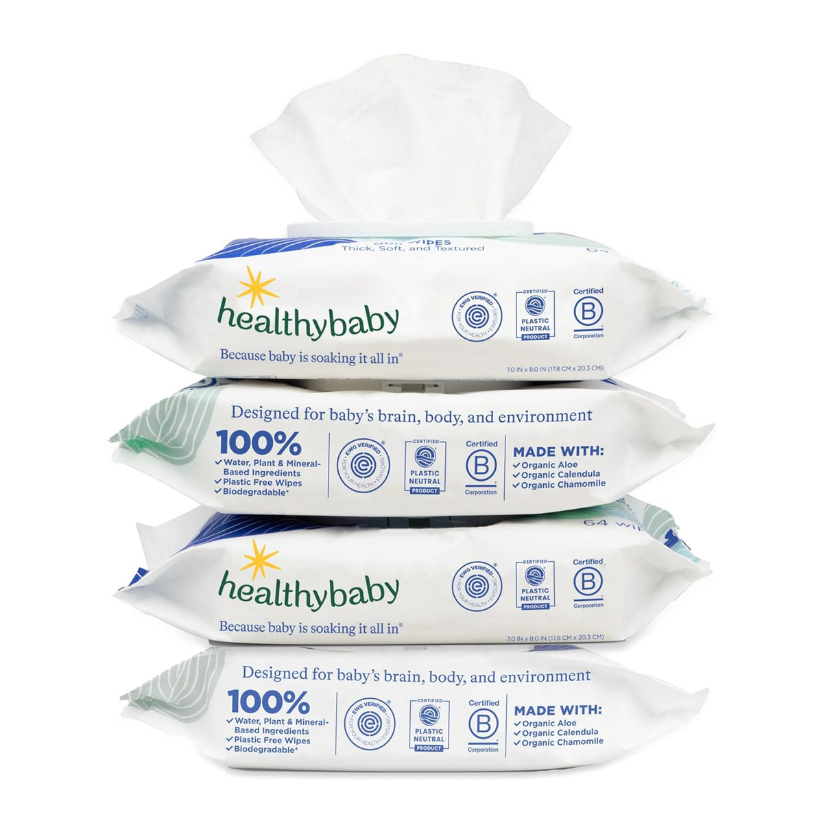Our Wet Wipes | EWG Verified Safe | 100% Water & Plant Based | Unscented & Safe for Sensitive Skin