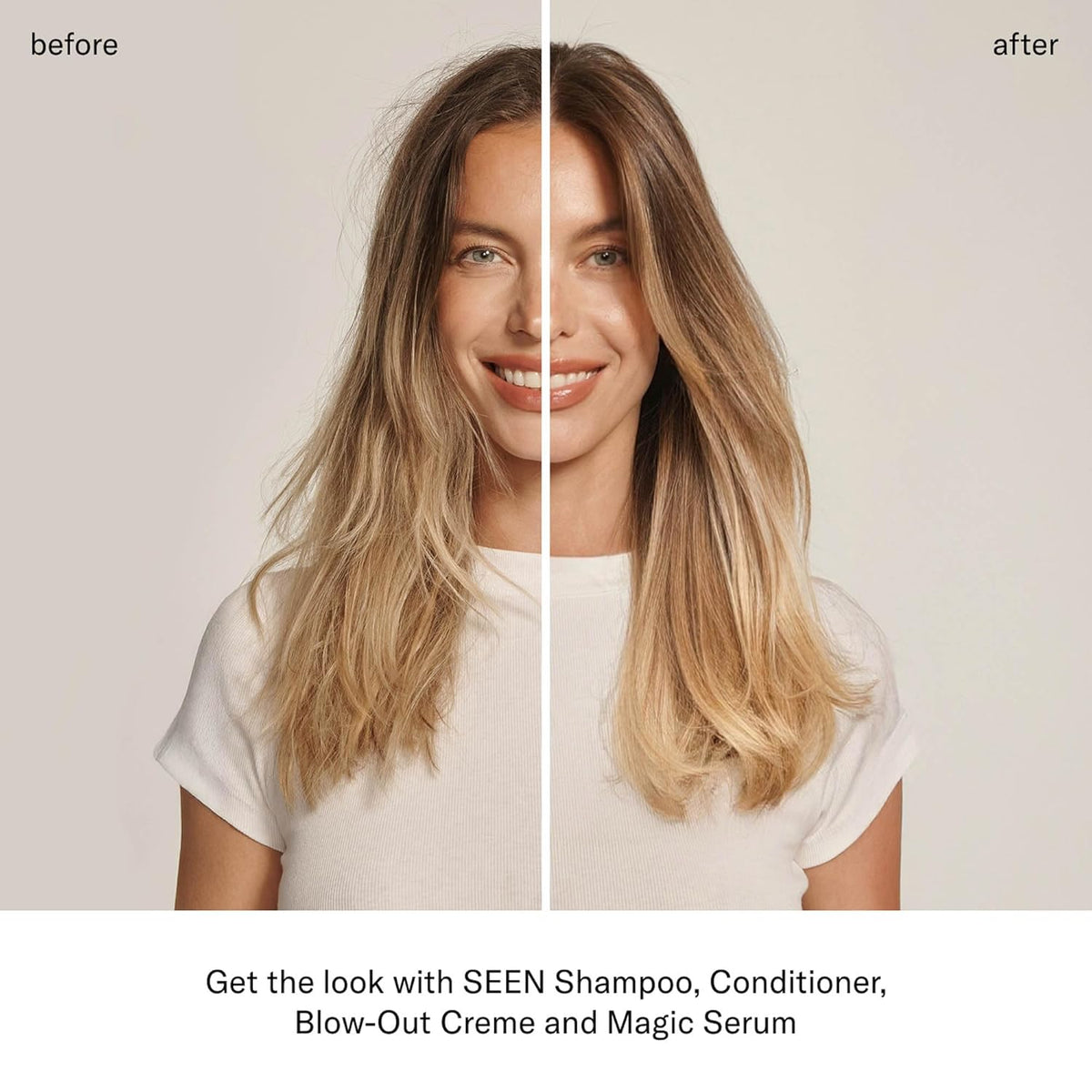 SEEN Blow-Out Creme, Fragrance Free - Non-Comedogenic & Sulfate-Free Blow Out Hair Cream- Reduces