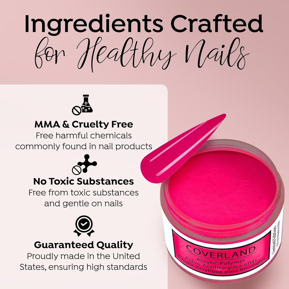 Tones Coverland Acrylic Nail Powder "Pink Convertible" - Limited Edition Acrylic Powder for Nail