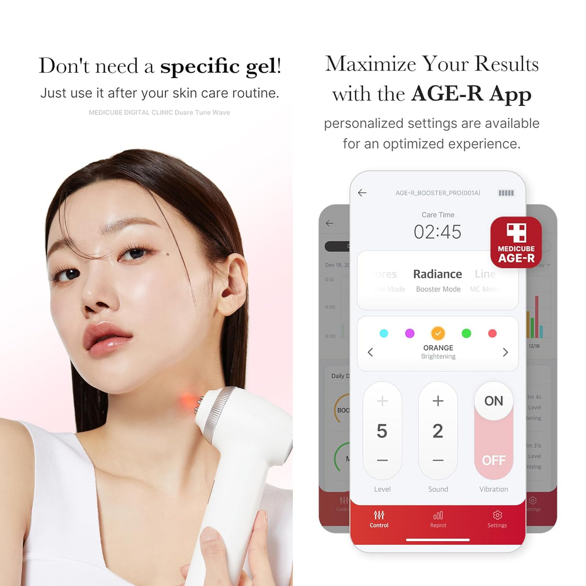 Medicube Age-R Ultra Tune 40.68 | High-tech 2 in 1 skin care tool - Skin elasticity, Line care