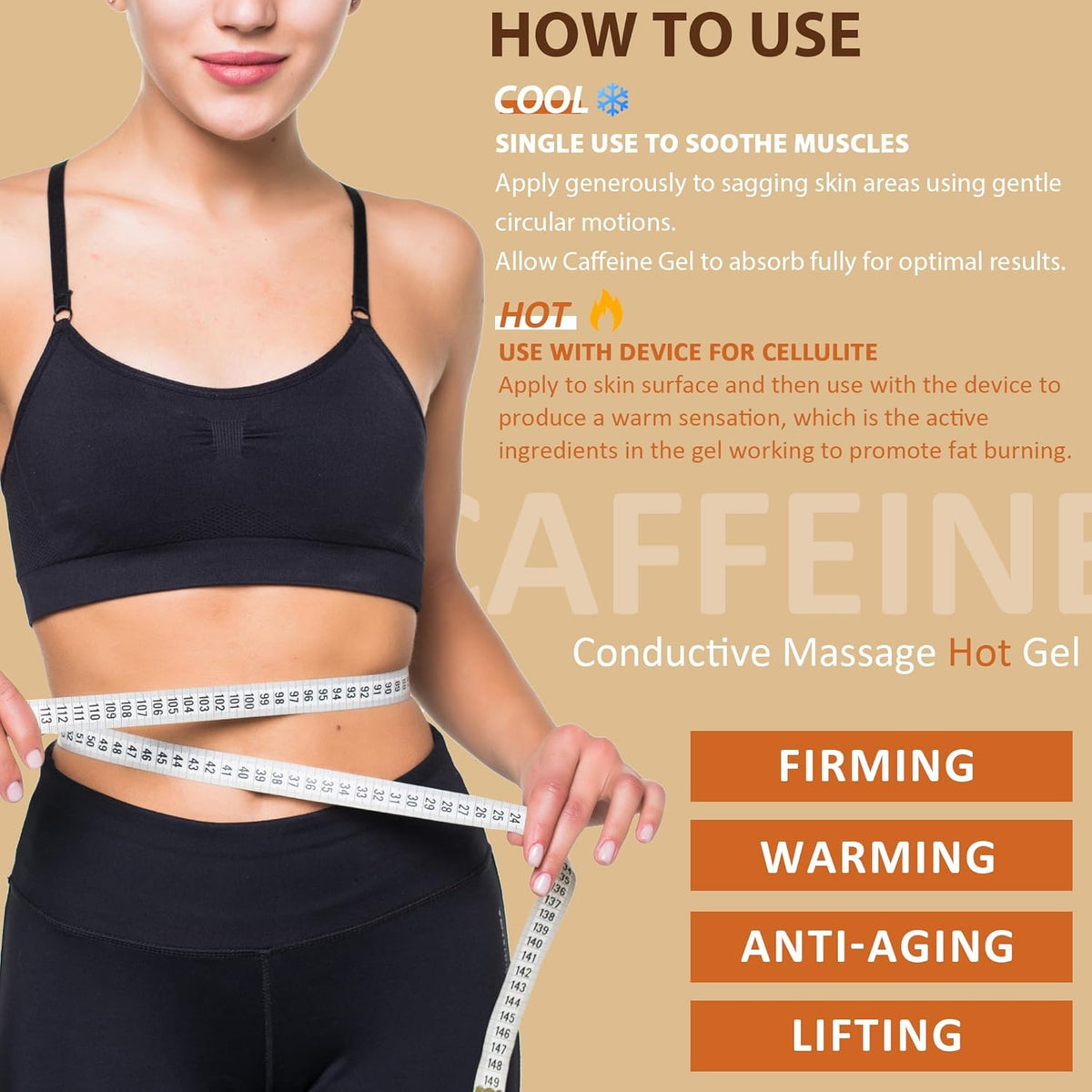 Hot Caffeine Conductive Gel for Body Sculpting Machine, Massage Gel for Body Slimming, Skin Firming