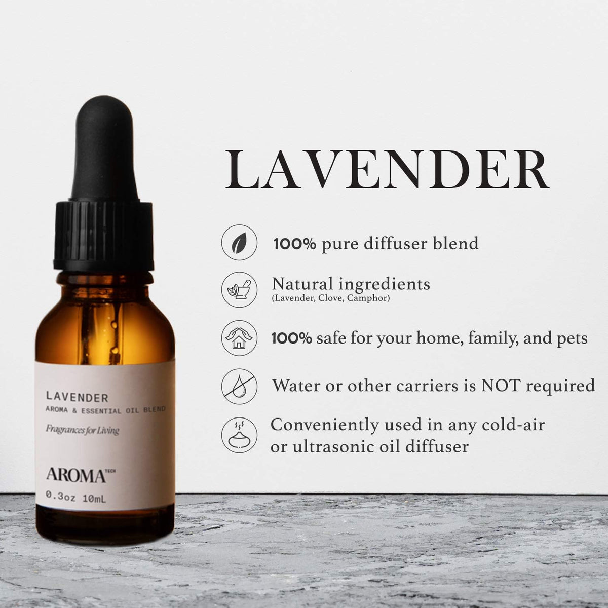 Aromatech Lavender Aroma Essential Oil Blend: Hotel Inspired Aromatherapy with for Ultrasonic
