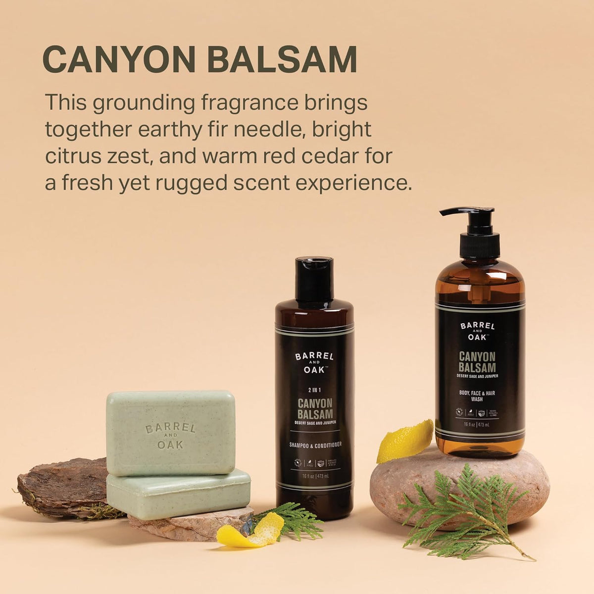 Barrel & Oak All-in-One Wash for Face, Hair, & Body, Vegan & Hydrating Face, Shampoo and Body Wash