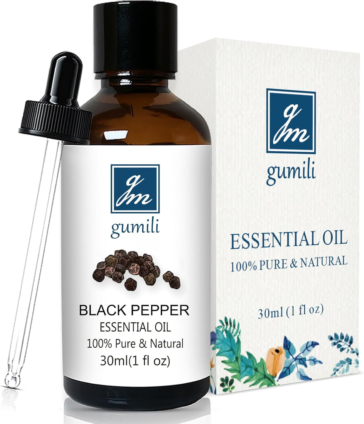 Black Pepper Essential Oil 1 Oz – 100% Pure Natural Black Pepper Oil for Diffuser, Massage, DIY