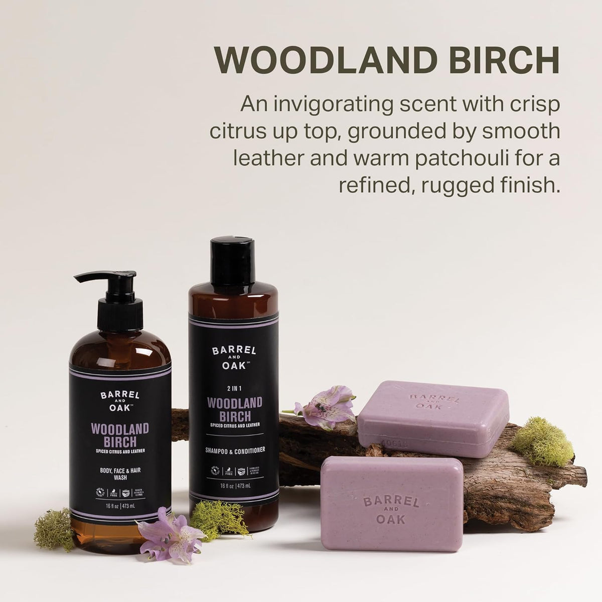 Barrel & Oak All-in-One Wash for Face, Hair, & Body, Vegan & Hydrating Face, Shampoo and Body Wash
