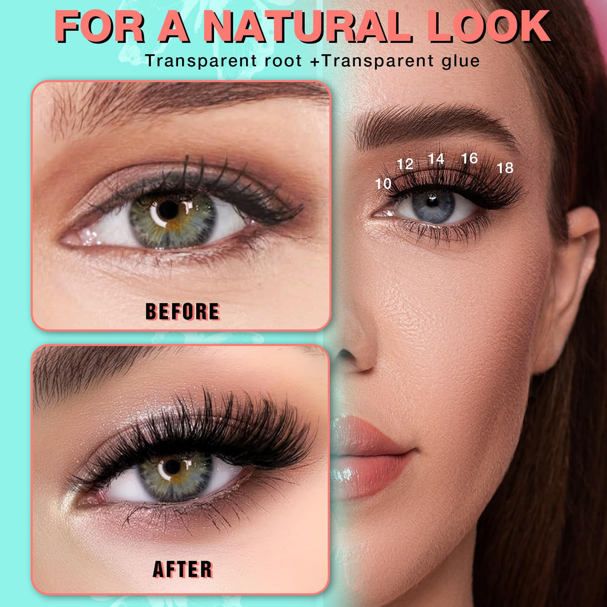 No Glue Needed Lashes, Self Adhesive Eyelashes, DIY Lash Cluster Eyelash Extensions Kit