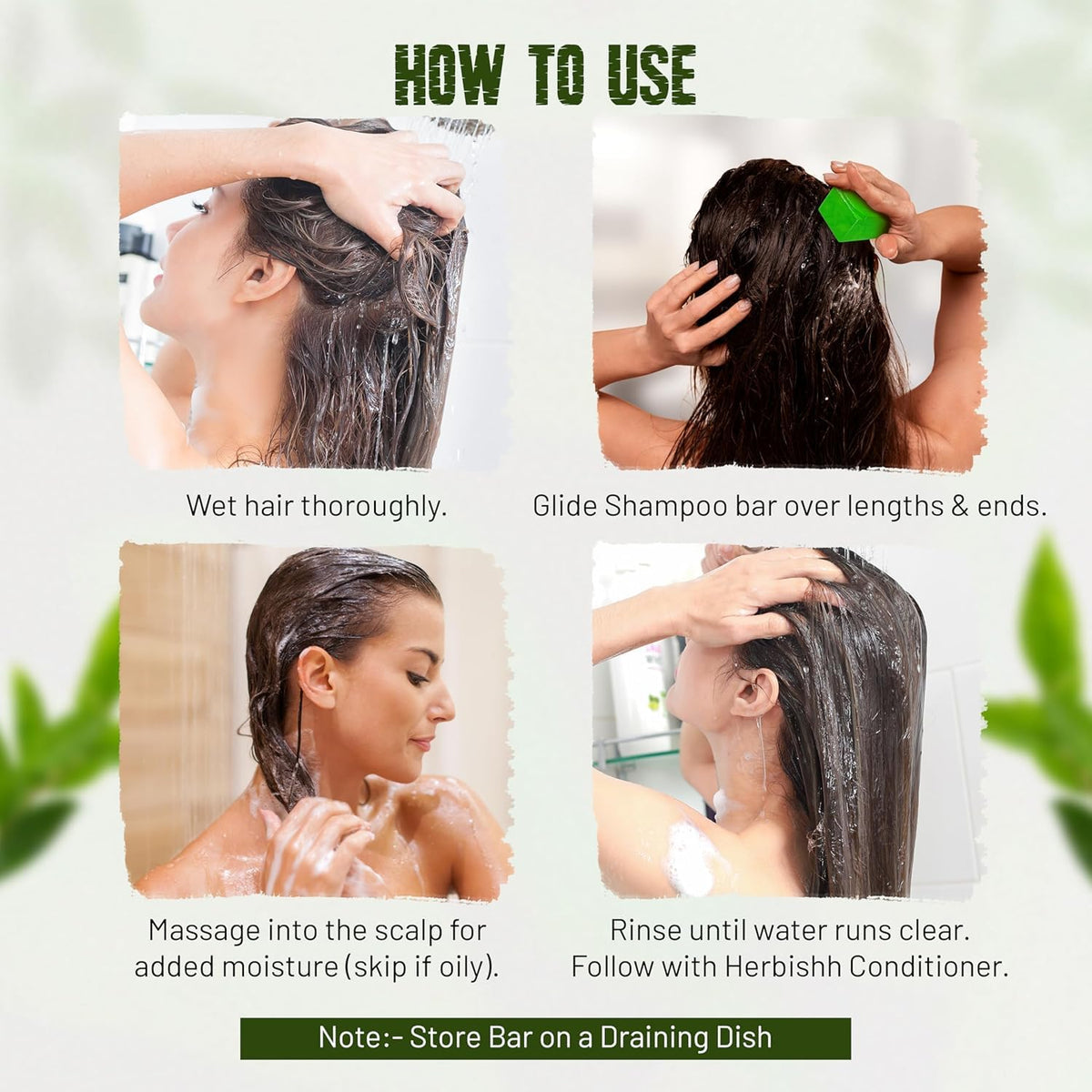 Herbishh Tea Tree & Mint Shampoo Bar – Tea Tree Oil Soap Bar for Oily Hair & Scalp Cleanse – Solid
