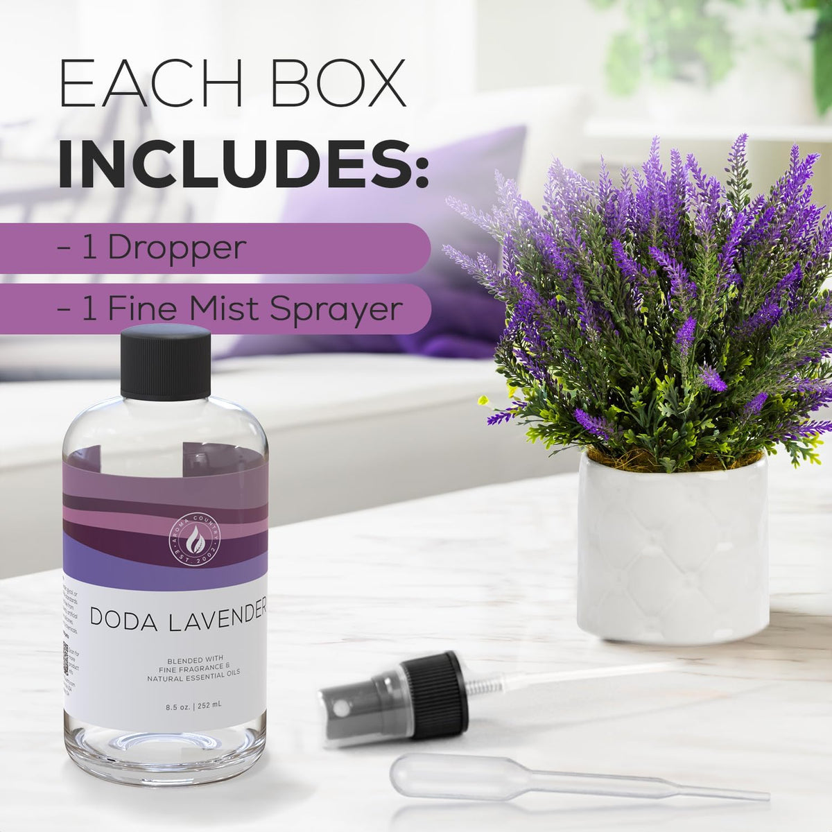 Aroma Country Doda Lavender Diffuser Oil - Luxury Essential Oils for Diffuser Refill & Air