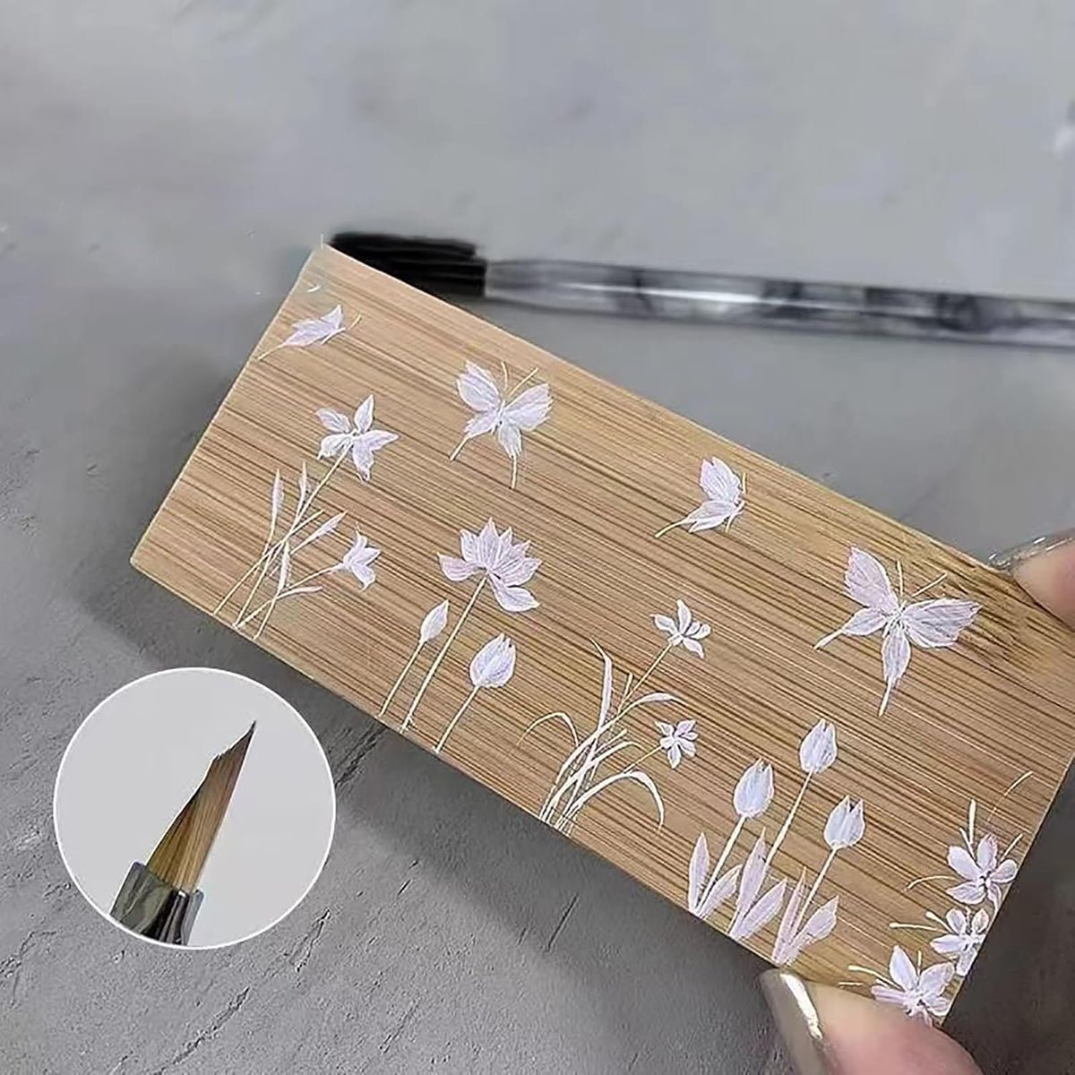Nail Brush for Drawing Petals and Butterflies, Watercolor Paint Brushes for Oil Painting, Acrylic