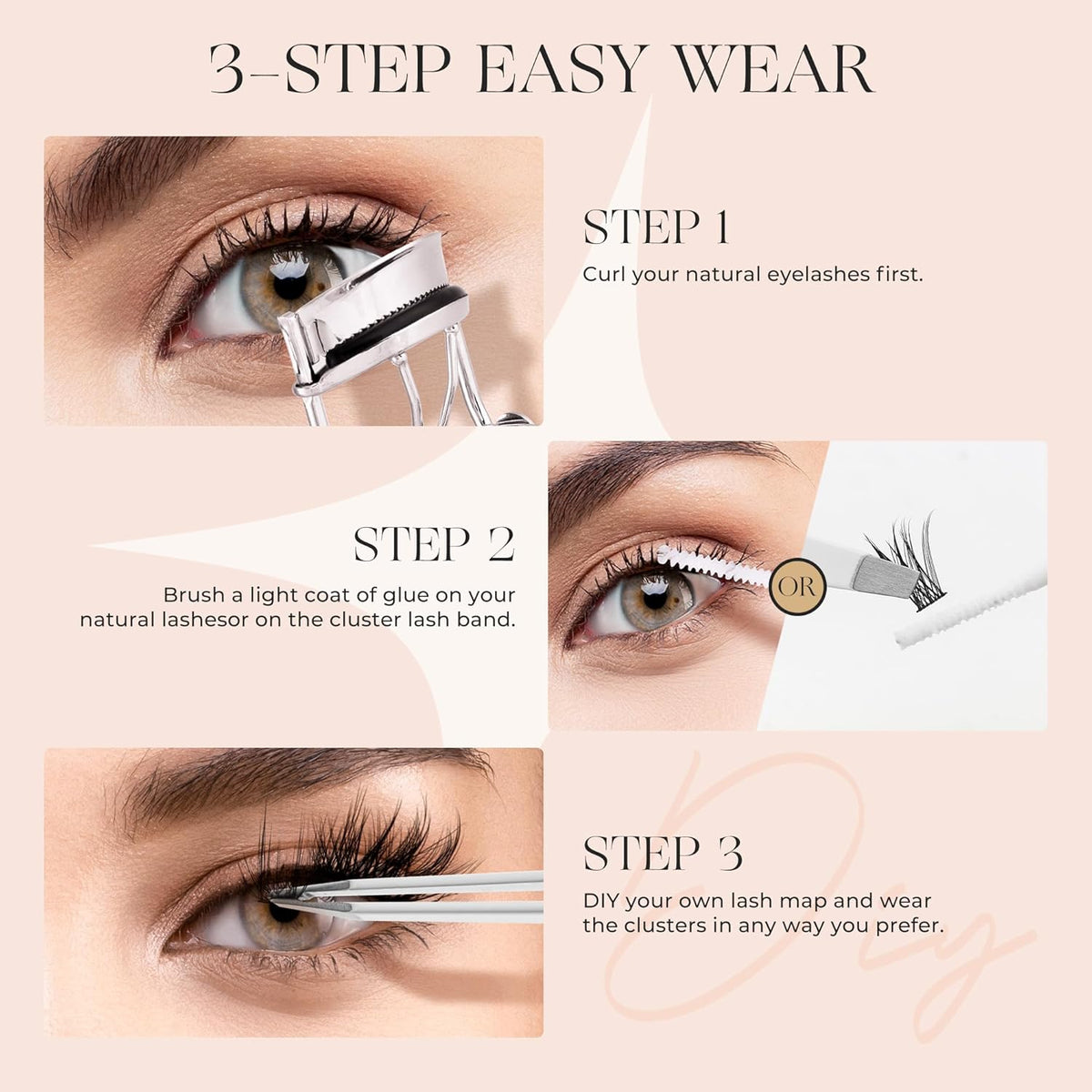 PopUp 168Pcs Cluster Lashes,8-16mm DIY Eyelash Extensions,Cluster Eyelashes for Self-application