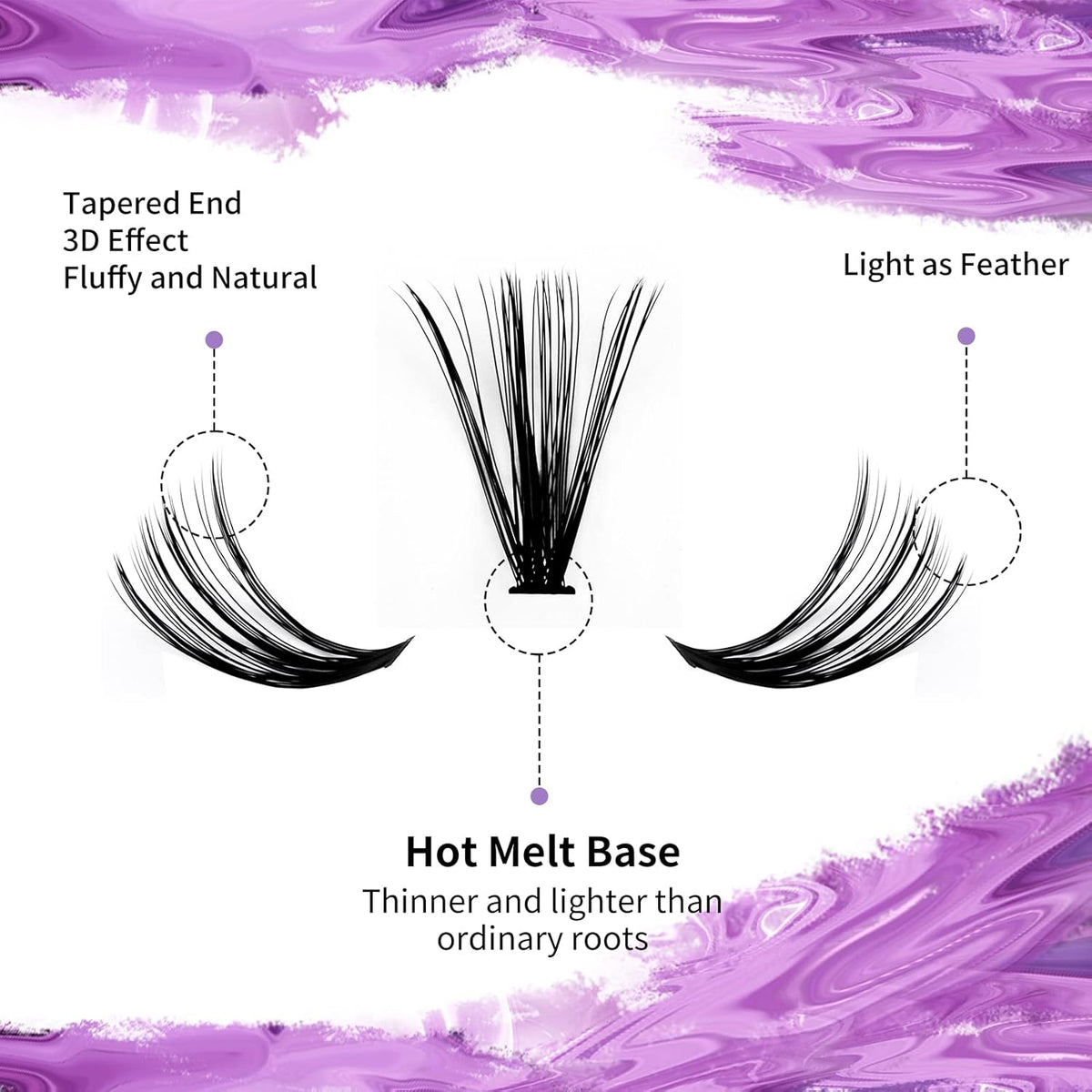 Cluster Eyelashes 30D/40D 240PCS 12-16mm Mixed Individual Lashes C/D Curl 0.07mm Matte Black