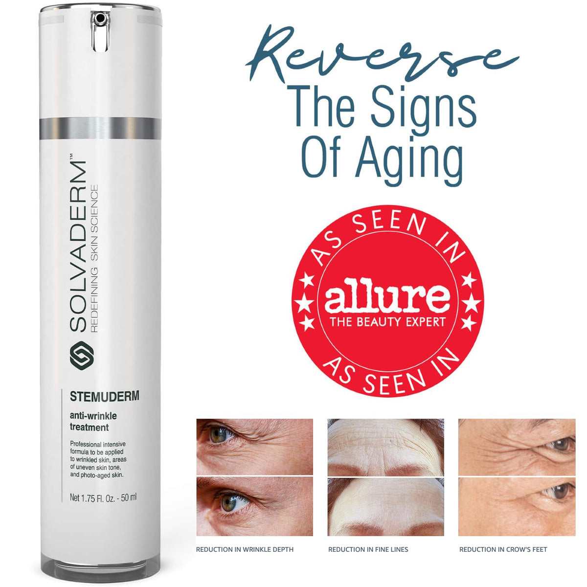 Stemuderm Face & Eye Cream - Anti Aging Skincare - Daily Moisturizer for Fine Lines, Wrinkles &