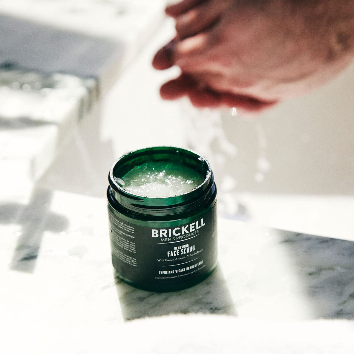 Brickell Men's Renewing Face Scrub for Men, Natural and Organic Deep Exfoliating Facial Scrub