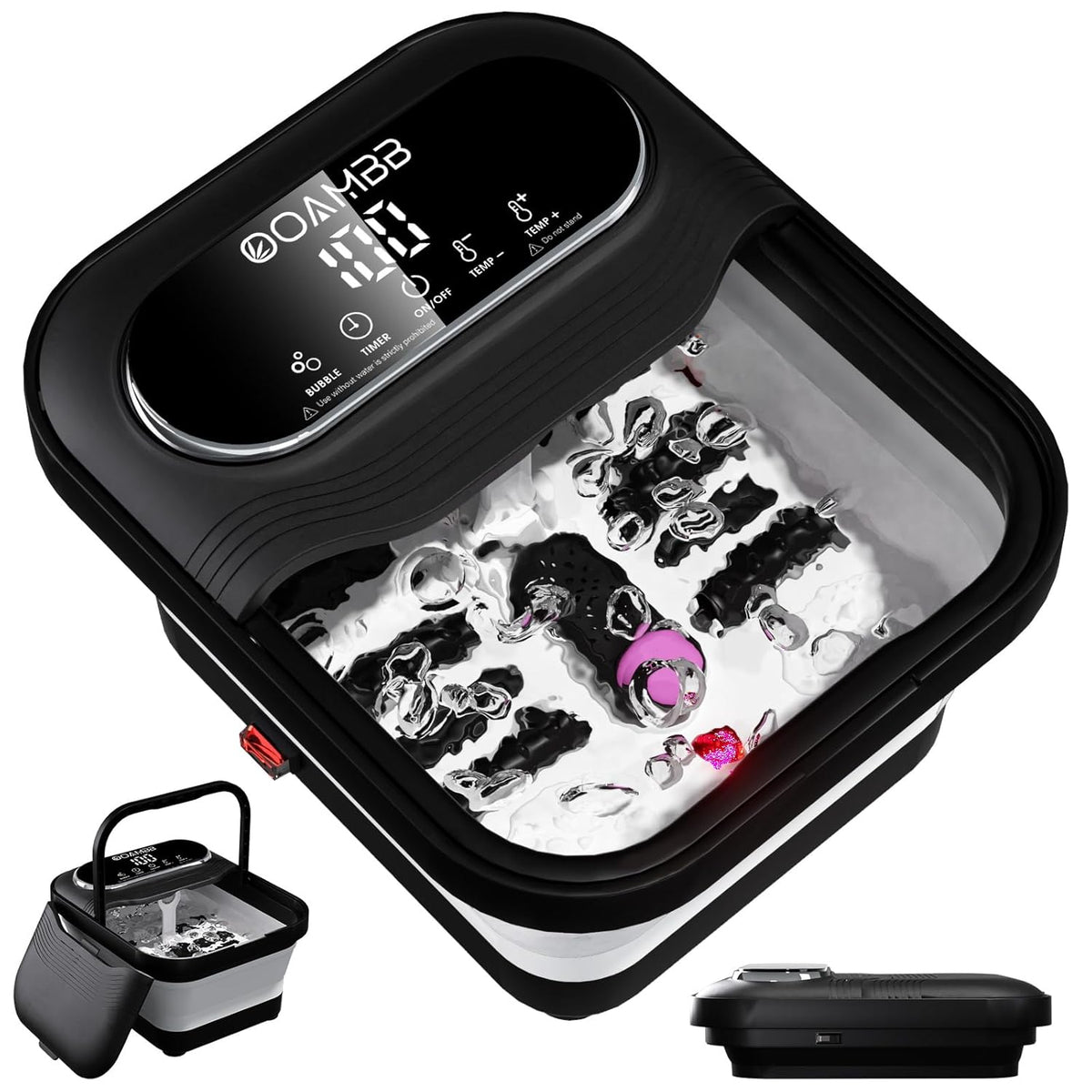 Collapsible Foot Spa with Heat, Bubble and Temp Control, Foot Bath Massager with XL Touch Screen