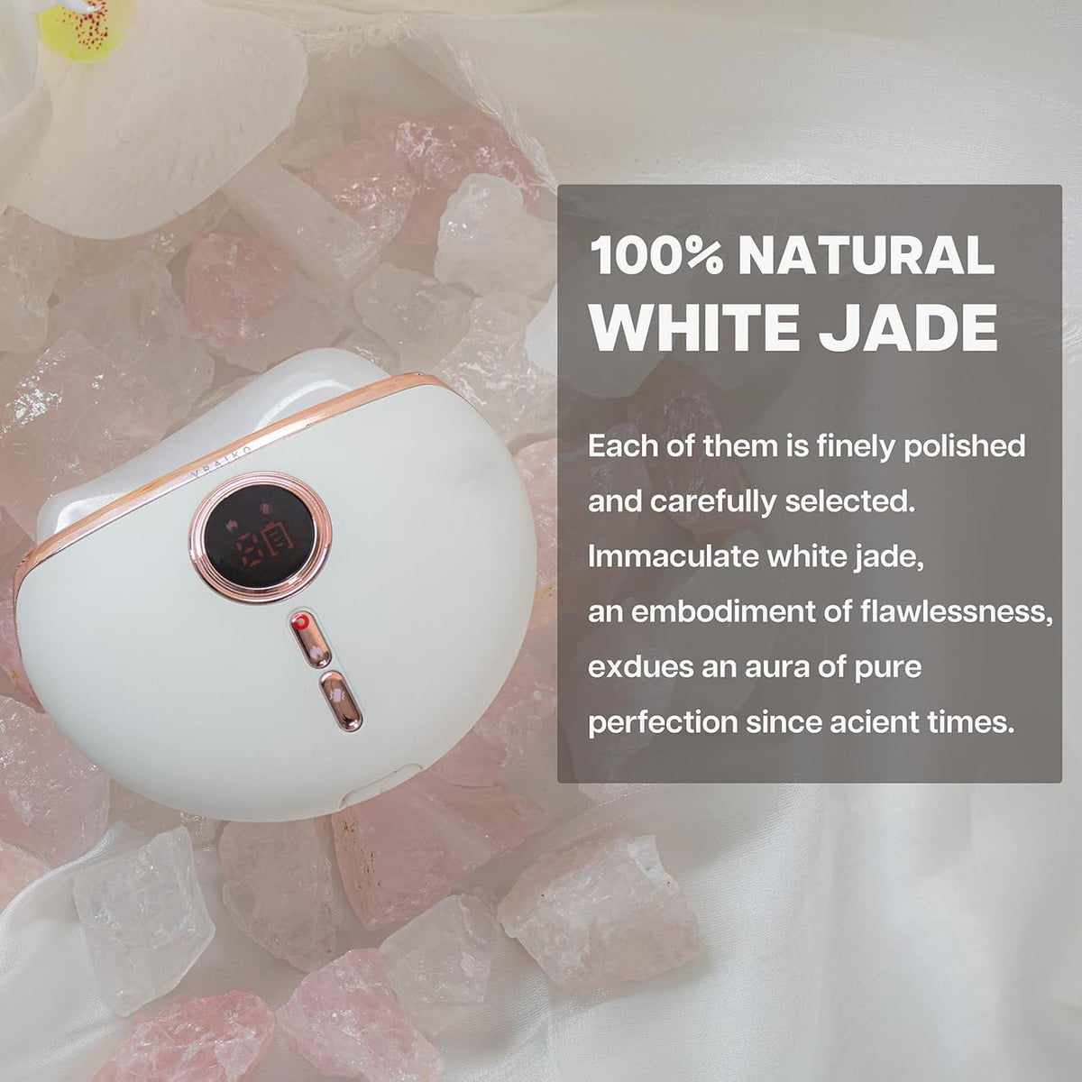 Aurora LED Gua Sha Device, Jade Stone Gua Sha Facial Tool with Heat and Vibration, Face Massager