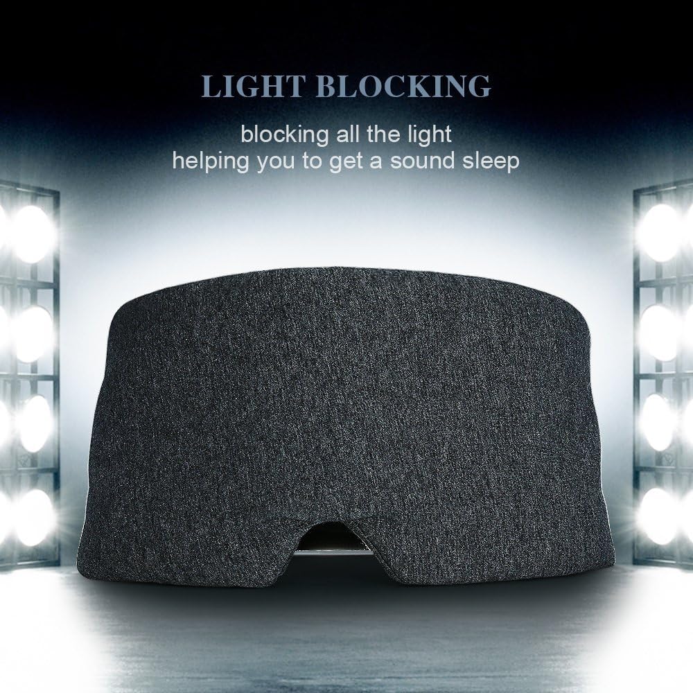 FRESHME Cotton Sleep Eye Mask for Women Men - 100% Blocking Light Travel Blindfold, Soft Zero