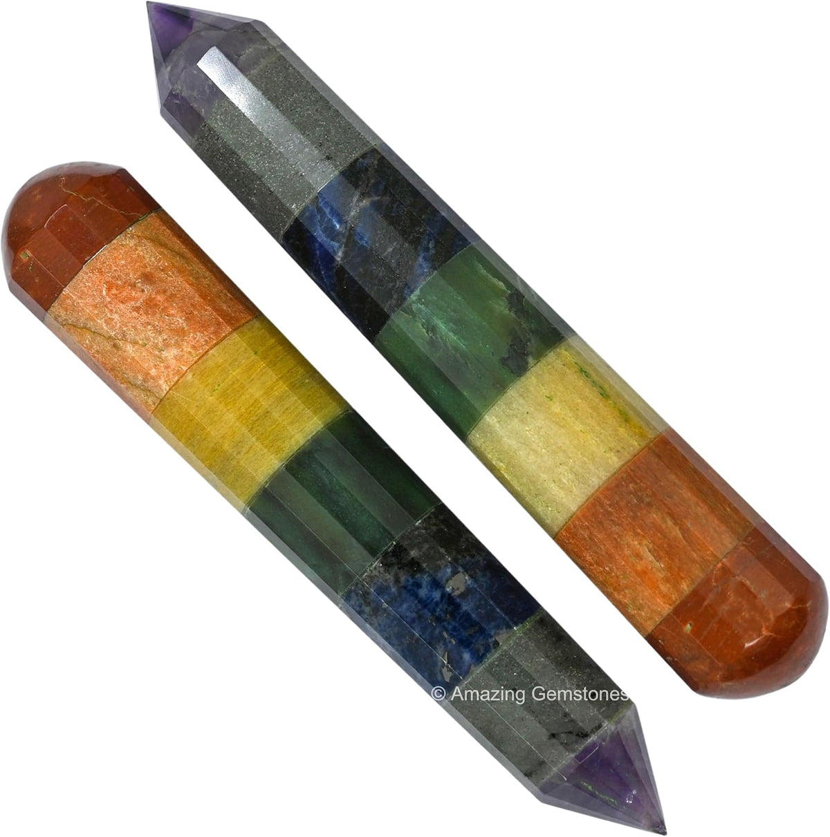 Amazing Gemstone Large Chakra Crystal Wand Massage Stick - Pelvic Wand Gua Sha for Adults