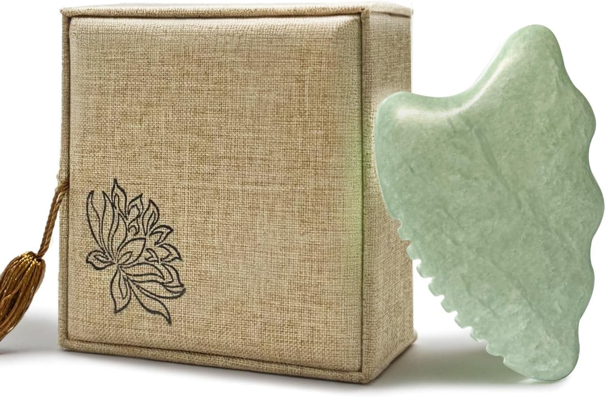 Gua Sha Facial Tools,Guasha Tool for Face,Jade Gua Sha Stone Comb Edge, Face Sculpting Tool Skin