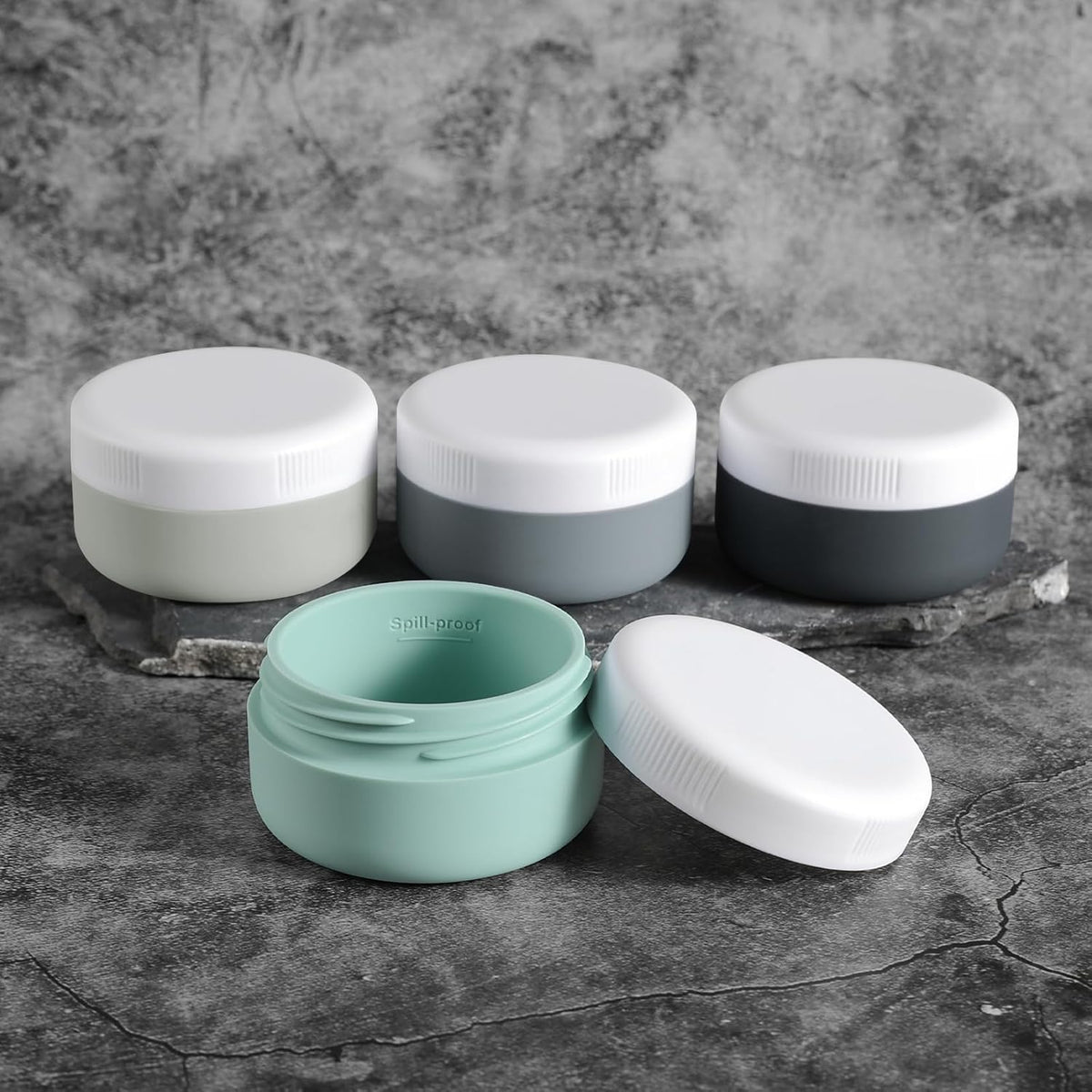 Travel Containers for Toiletries, Silicone Cream Jars BPA-Free, Leak-proof 1.35oz Travel Size