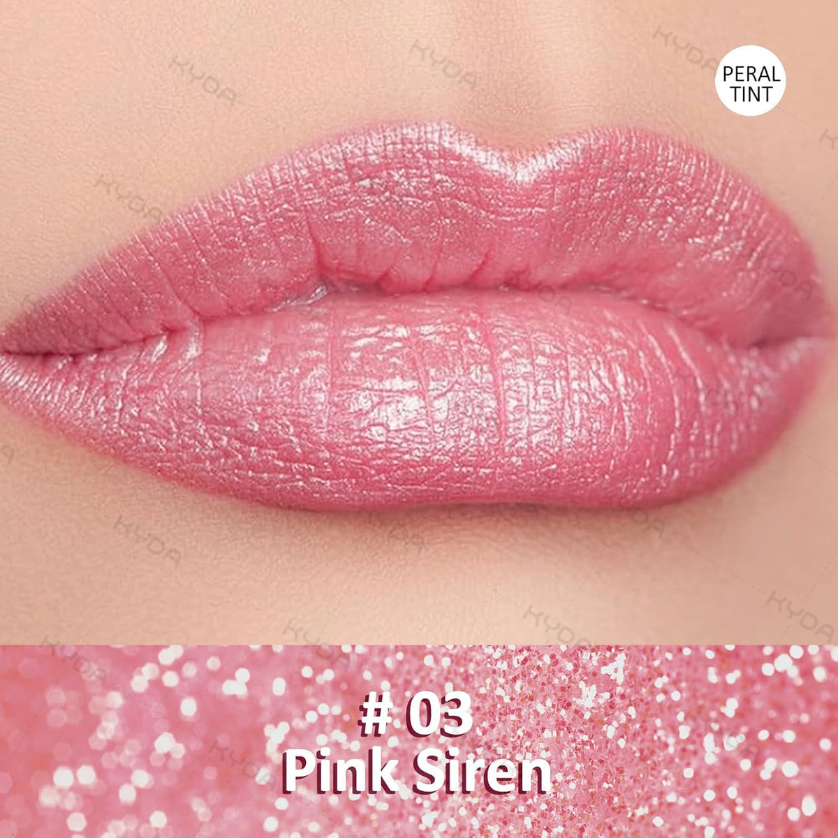 KYDA 2 Colors Shimmer Lipstick, Metallic Pearl Lipstick, Lasting Non-sticky Glitter Lips Color