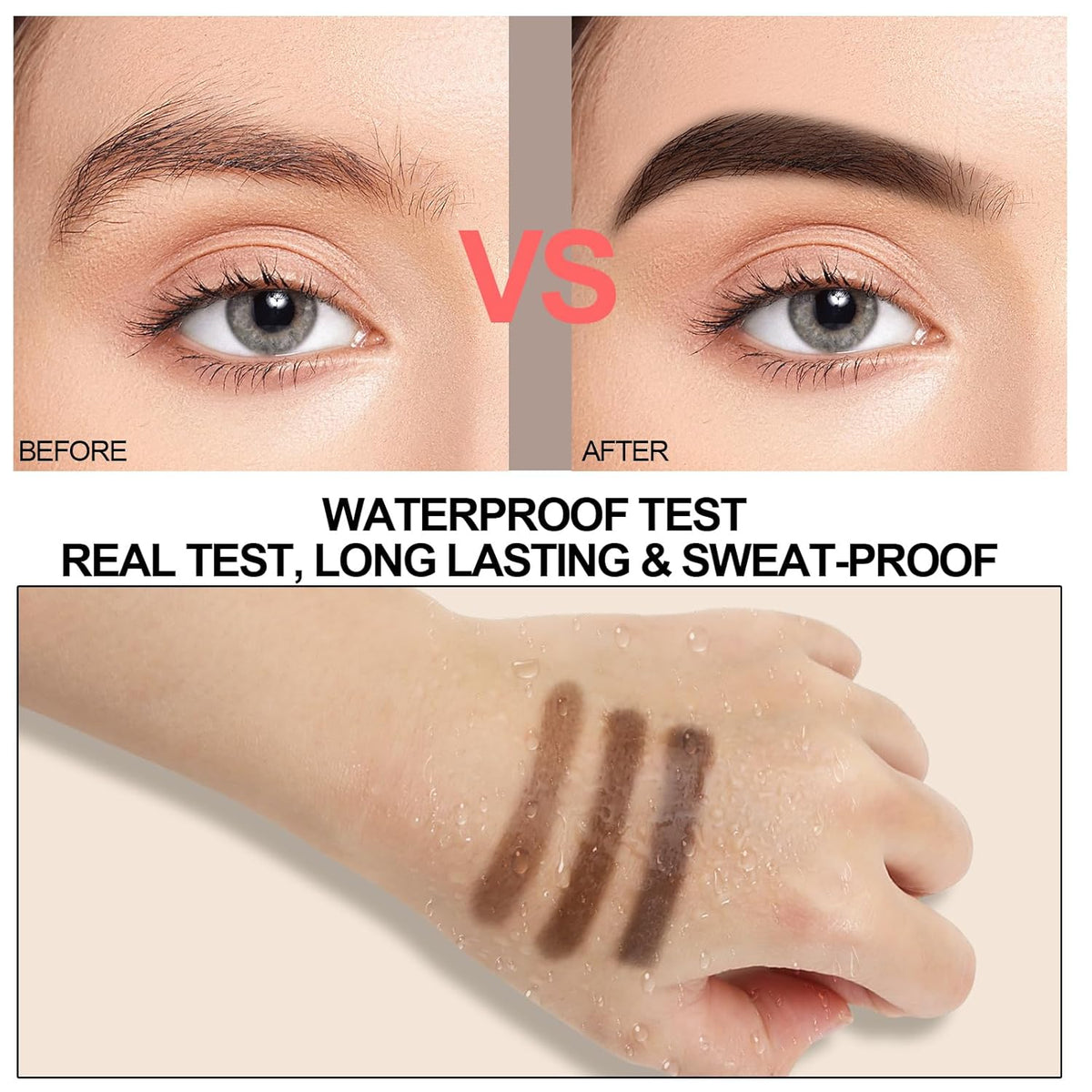 3 Colors Eyebrow Makeup Kit, Professional Brow Contour Palette, Waterproof Long-lasting Eyebrow