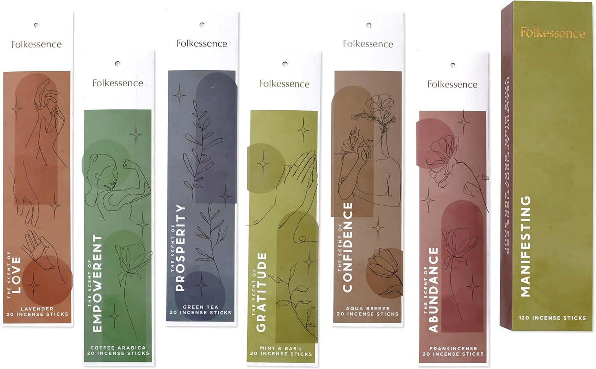 Folkulture Incense Sticks | Set of 6 (120 Non Toxic Insence-Sticks) for Manifesting with 45 Mins