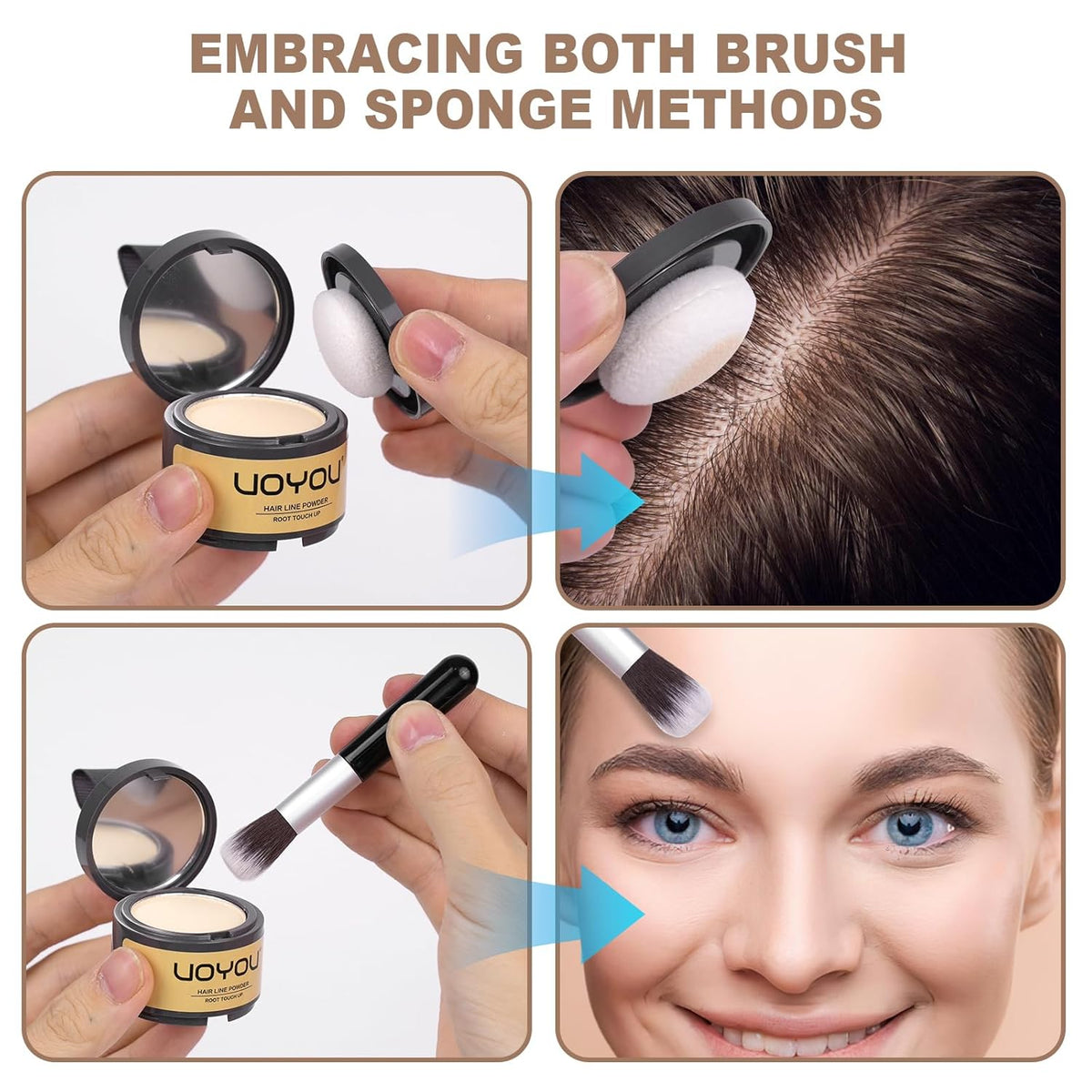 Root Touch Up Powder Instantly Conceals Hair Loss, Gray Root Cover Up Powder, Water & Sweat