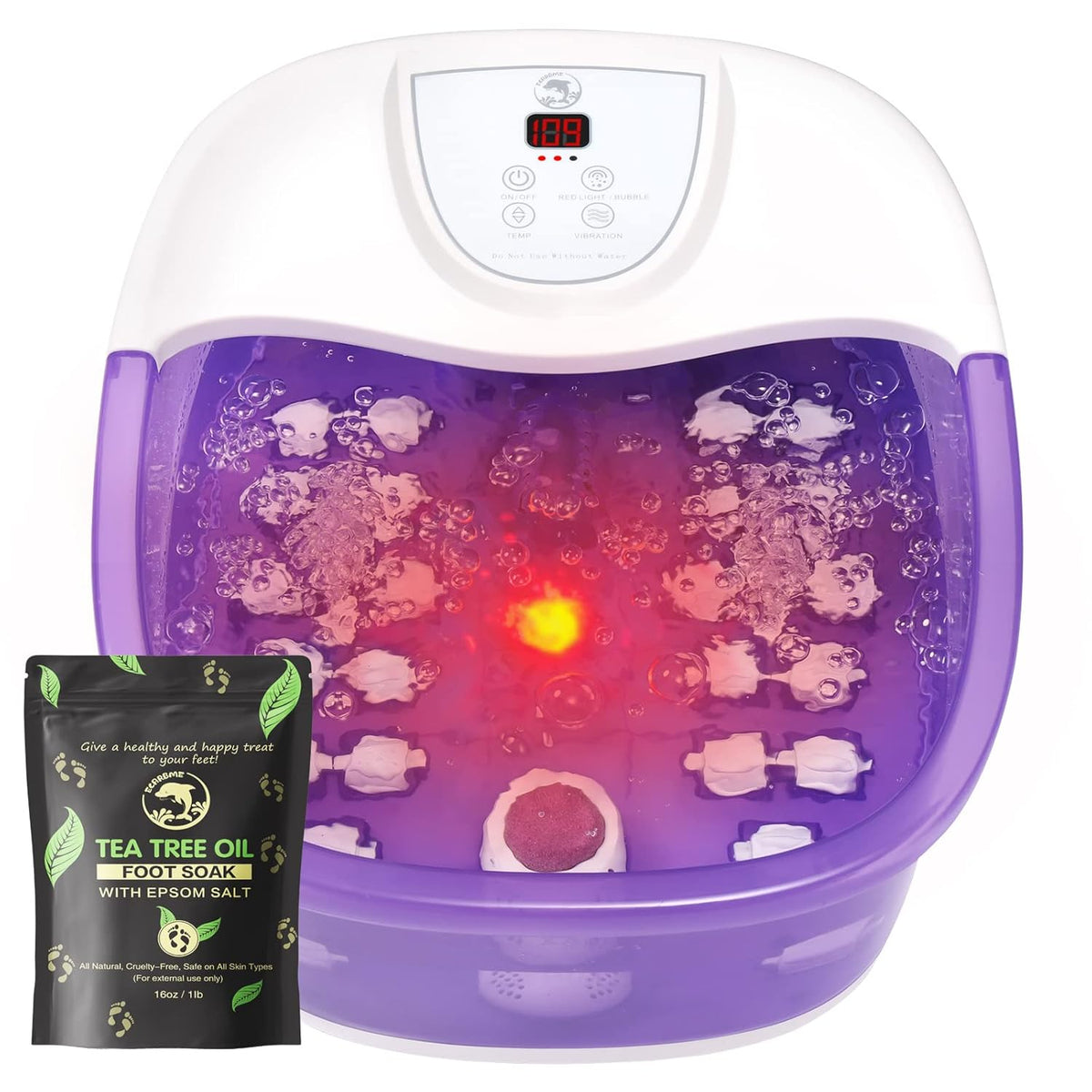 Foot Spa Bath Massager with Heat [2025 Upgraded], Vibration, Temperature Control, Jets, Bubbles and