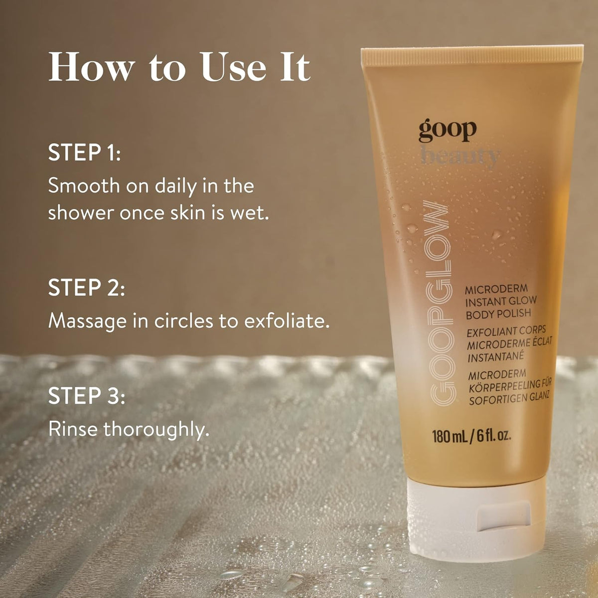 goop Beauty Microderm Body Polish | Exfoliating Scrub & Foaming Cleanser for Glowing Skin | Salts &
