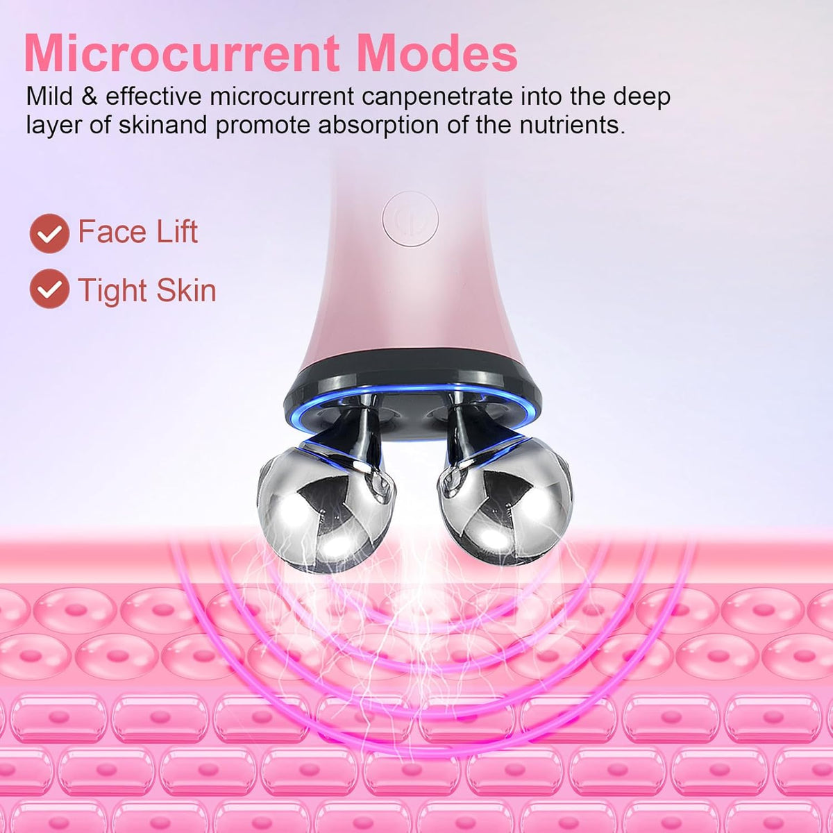 Microcurrent Facial Device, Face Massager Electric Face Lifting, Microcurrent Facial Device for