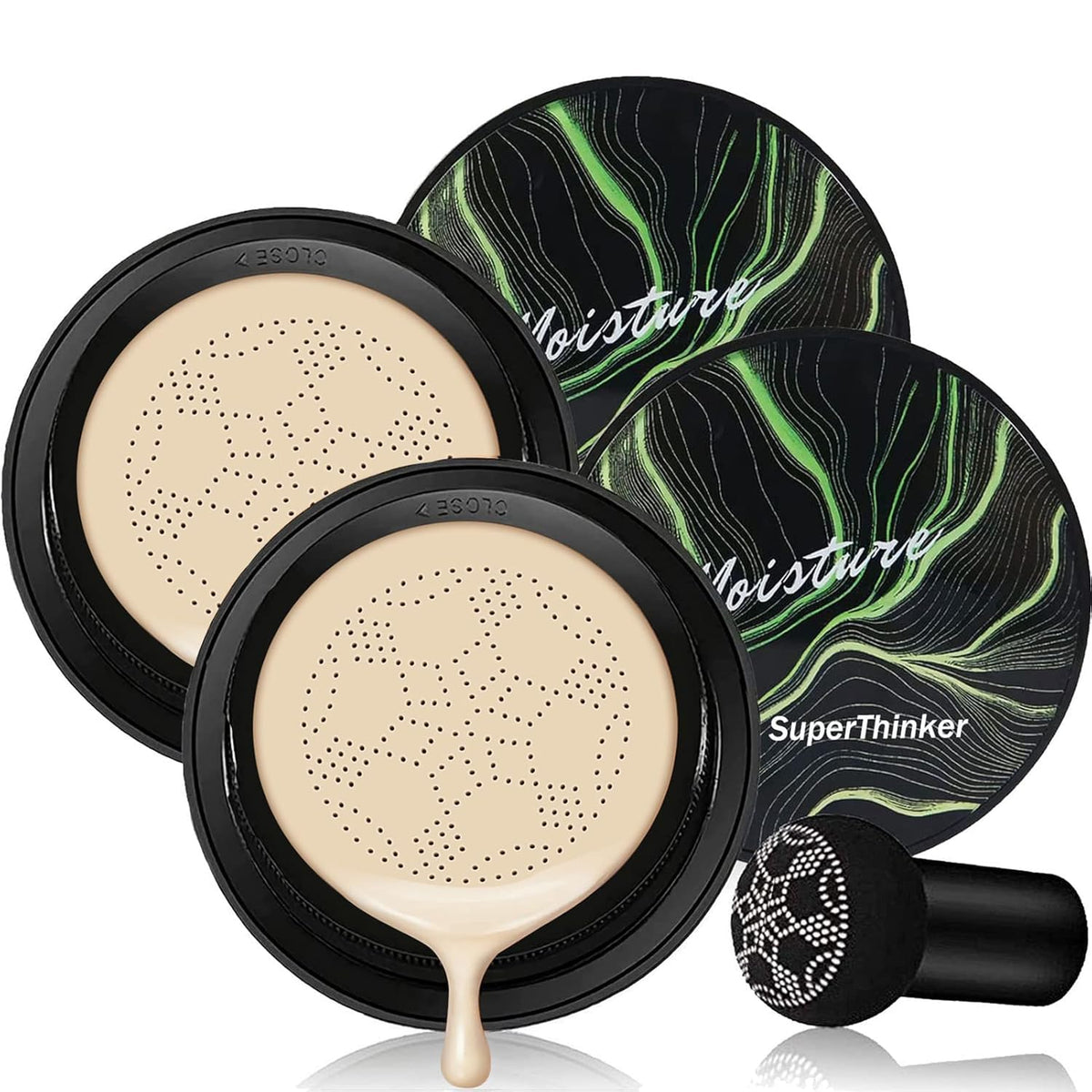 Mushroom Head Air Cushion CC Cream, BB Cream Face Makeup Foundation for Mature Skin Moisturizing